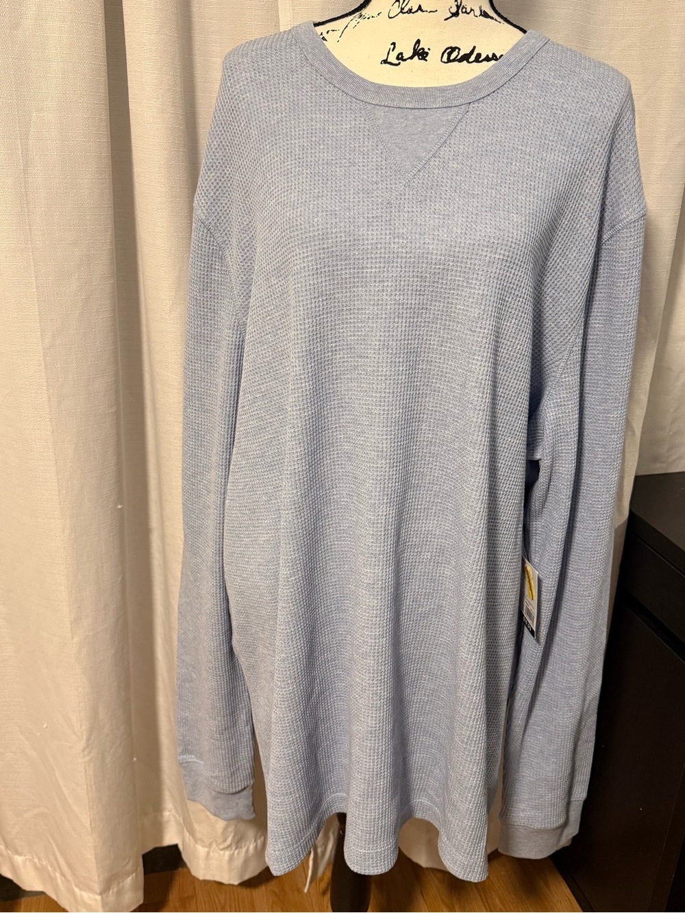 Kohl's Men's Pale Blue Crewneck Waffle Knit Sweater